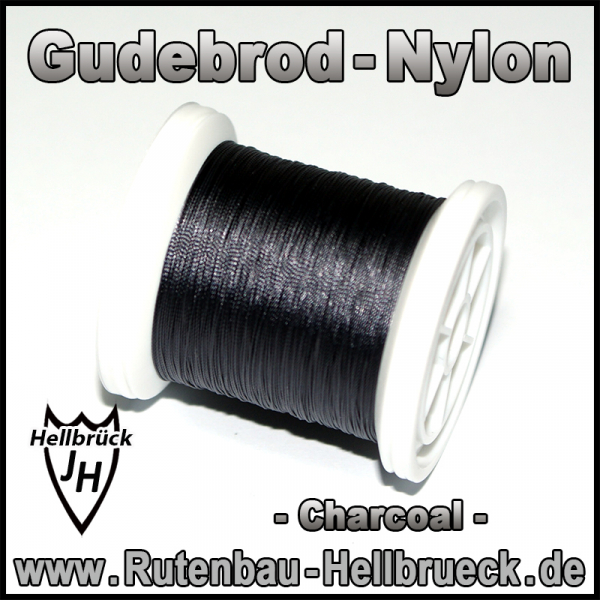Gudebrod Bindegarn - Nylon - Farbe: Charcoal / Dunkelgrau -A-
